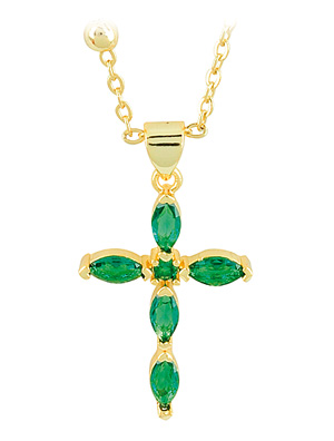 Kreuz mit smaragdgrünen Zirkonia