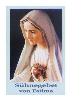 Sühnegebet von Fatima-Gebetszettel