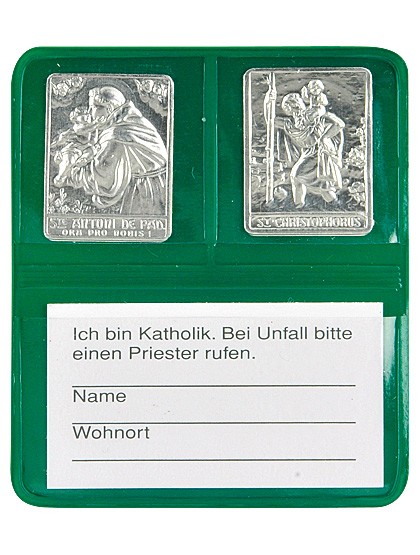 Gott schütze Dich-Etui „Hl. Christophorus & Hl. Antonius“