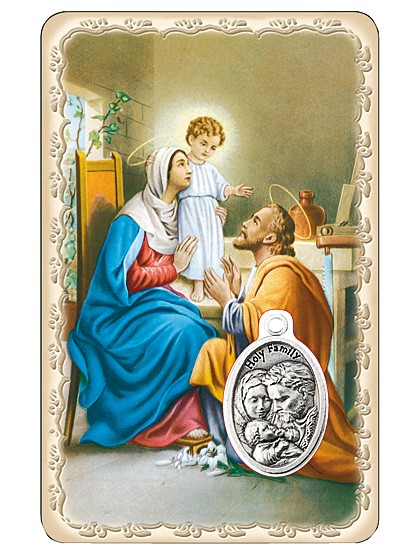 Heilige Familie-Schutzkärtchen mit Medaille