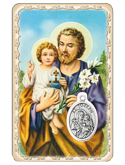 Heiliger Josef-Schutzkärtchen mit Medaille