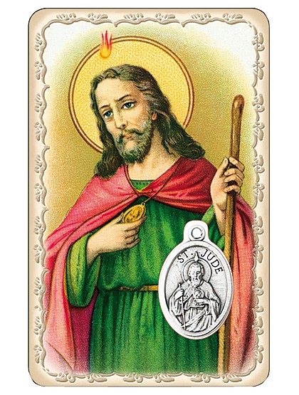 Heiliger Judas Thaddäus-Schutzkärtchen mit Medaille