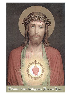 Litanei vom Heiligsten Herzen Jesu-Gebetszettel