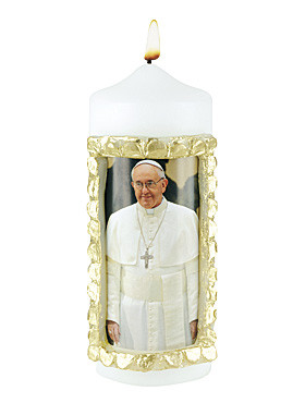 Papst Franziskus-Kerze, 6 x 16 cm
