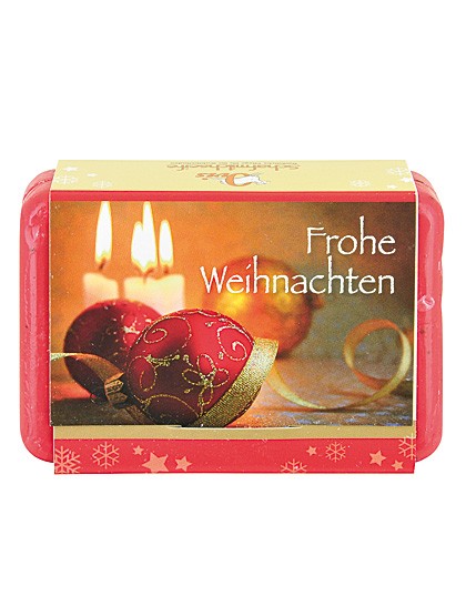 Schafmilchseife „Granatapfel“ mit Weihnachtsgruß-Klappkarte