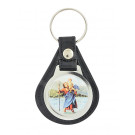 St. Christophorus-Schlüsselanhänger aus Leder, 8,5 cm