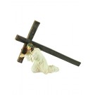 Statue – Jesus mit Holzkreuz